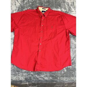 Bill Blass Mens Red Premium Short Sleeve Button-Up Shirt 3XL 100% Cotton